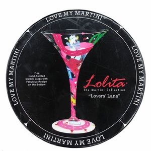 LOVERS LANE LOLITA Hand Painted Martini glass new in box